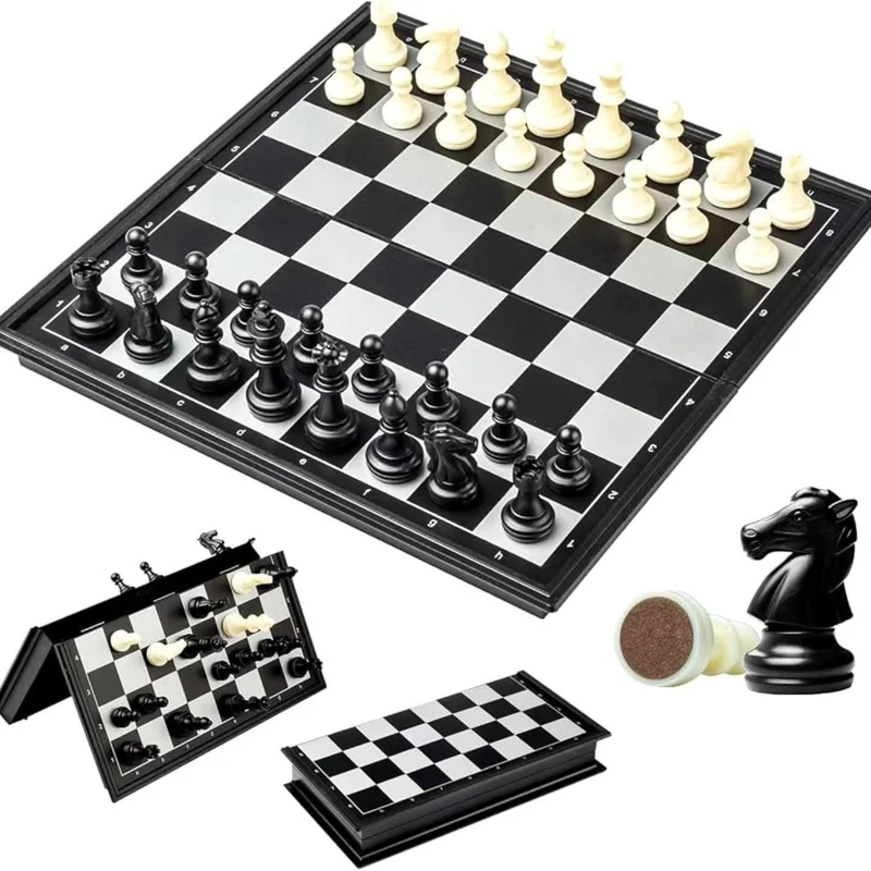 Folding Magnetic Chess Set – Classic Strategy Board Game for Kids & Adults with Portable Travel Design